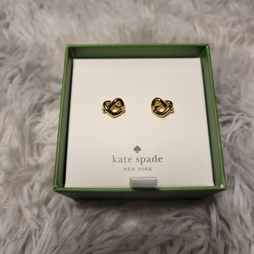 Kate Spade Gold Knot Heart Studs